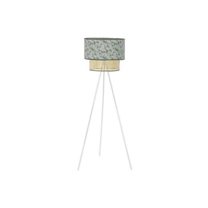 DKD Home Decor Lámpara de Pie Colonial Palmeras Verde Blanco 40x129x40cm Poliéster Metal E27, Desmontable, 50W