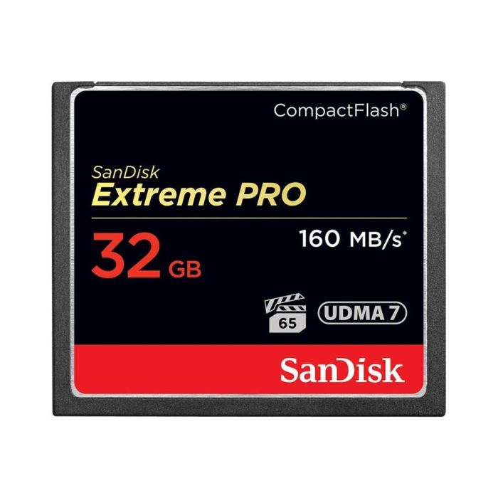 Sandisk Extreme Pro Tarjeta de Memoria CompactFlash 32GB Tipo I 160MB/s Lectura 150MB/s Escritura UDMA 7 VPG-65 Profesional Sandisk Extreme Pro Tarjeta de Memoria CompactFlash 32GB Tipo I 160MB/s Lectura 150MB/s Escritura UDMA 7 VPG-65 Profesional