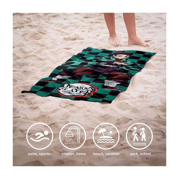 Toalla de Playa Demon Slayer Verde 100 % poliéster 70 x 140 cm 4