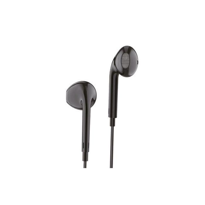 Tech One Tech Auriculares Eartech conector mini-jack 3,5mm negros, sonido estéreo con micrófono y control de volumen