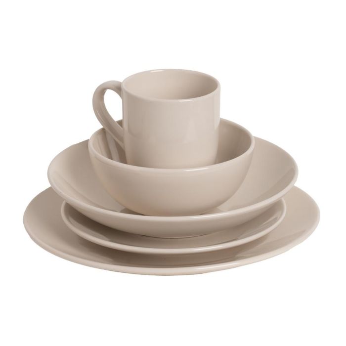 Plato Postre Crema Stoneware Cocina 20 X 20 X 2,50 cm