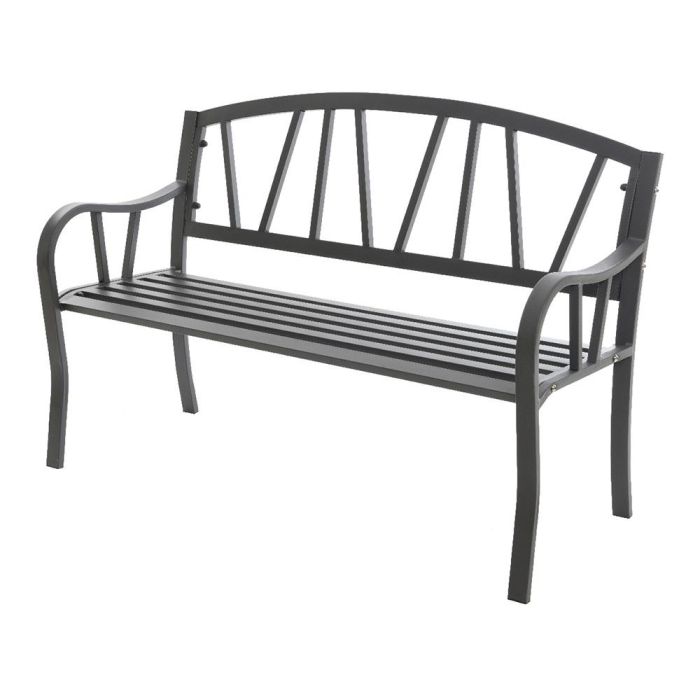 Banco de hierro antracita para exterior 123x53x86cm 0 Banco de hierro antracita para exterior 123x53x86cm 0