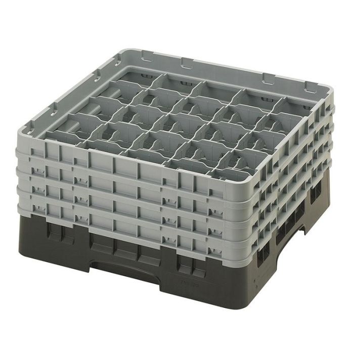 CAMBRO - 25S800-110 - Cesta de lavado 25 comp. 4 alturas - 8,7 cm Ø máx. - alt. máx. 21,7 cm - 50 x 50 x 26,7 cm - Negro