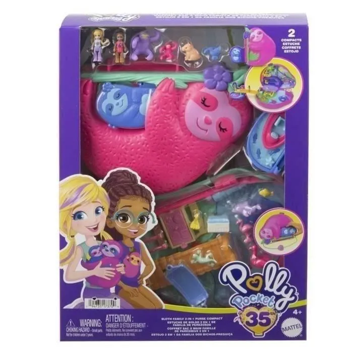 Mattel Polly Pocket Cofre Familia Perezosos 2 En 1 Set de Juego HRD40 con Muñecas y Accesorios 5 Mattel Polly Pocket Cofre Familia Perezosos 2 En 1 Set de Juego HRD40 con Muñecas y Accesorios 5