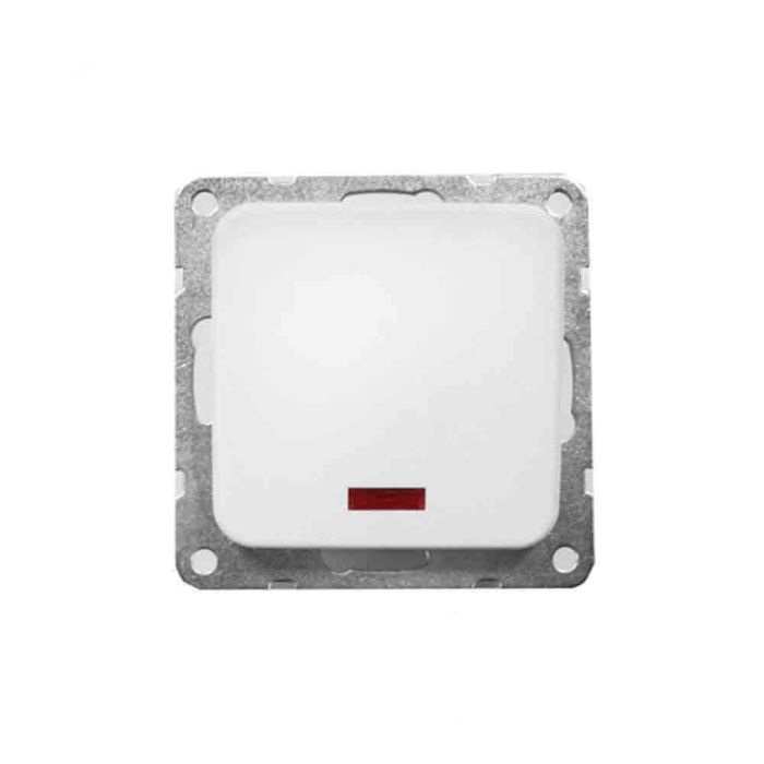 Edm Interruptor empotrar luminoso serie Term blanco 70x35x70mm, enclavamiento 20mm