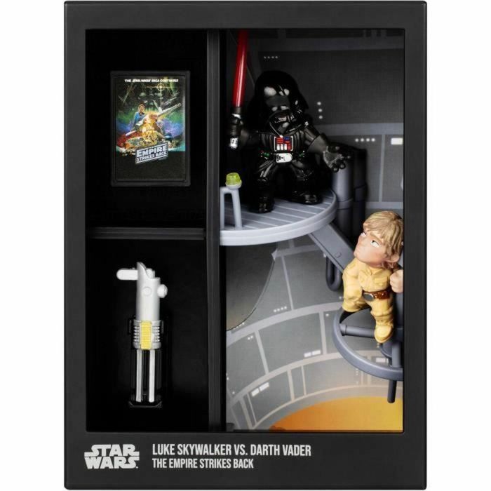Fandrop FAN0630996920770 Figura STAR WARS Luke vs Darth Vader Vitrina con escena de culto + mini póster 18 cm 3