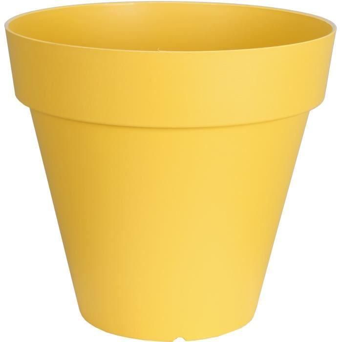 Jardinera redonda RIVIERA SOLEILLA - Plástico - Diámetro 60 cm - Amarillo 1 Jardinera redonda RIVIERA SOLEILLA - Plástico - Diámetro 60 cm - Amarillo 1