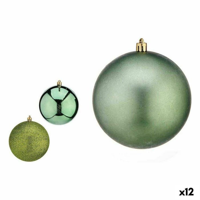 Set de Bolas de Navidad Krist+ Verde Plástico (12 Unidades)