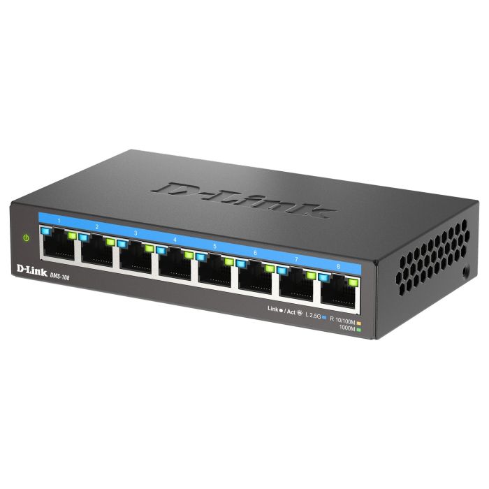 D-Link DMS-108 Switch 8 Puertos 2.5Gbps Ethernet Multigigabit 40Gbps Capacidad de Switching Plug & Play 2