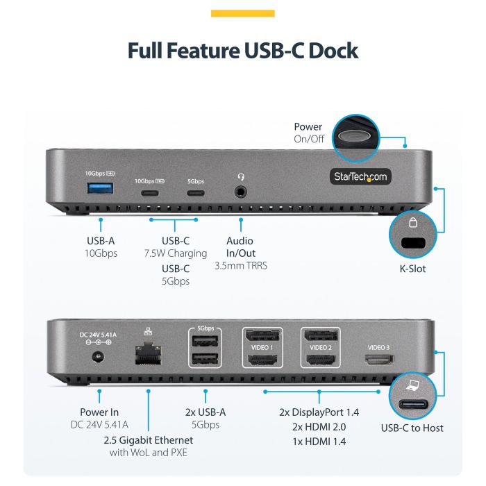 Hub USB Startech 116E-USBC-DOCK 21