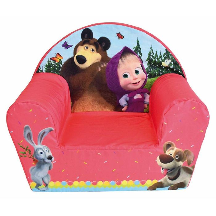 Fun House Sillón Club Infantil Masha et Michka, espuma ligera, funda lavable, 42x52x33 cm 0 Fun House Sillón Club Infantil Masha et Michka, espuma ligera, funda lavable, 42x52x33 cm 0