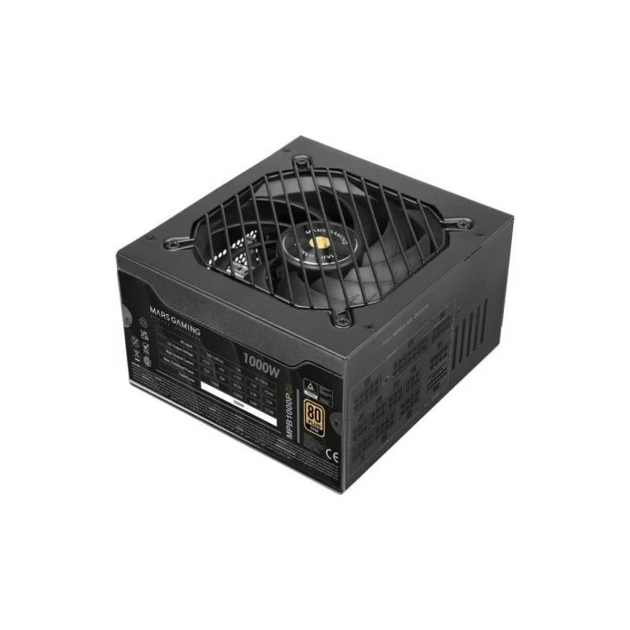 Mars Gaming Fuente de Alimentación MPB1000PSI 1000W 80 Plus Gold Ventilador 14cm ATX 3.1 PCIe 5.1 Modular