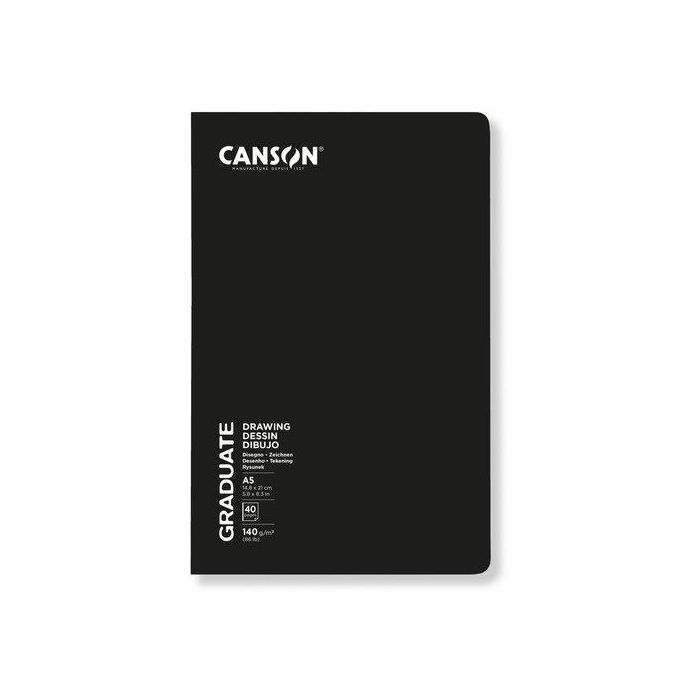 Cuaderno De Dibujo Canson Graduate Dessin Grapado Grano Suave Tapa Blanda A5 140G 20H 5 unidades