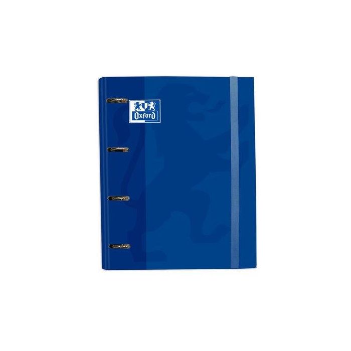 Oxford Carpeta Anillas 4 X 35 mm Classic Europeanbinder, Recambio 100H A4+, 5x5, Extradura Azul Marino, Compatible con SCRIBZEE