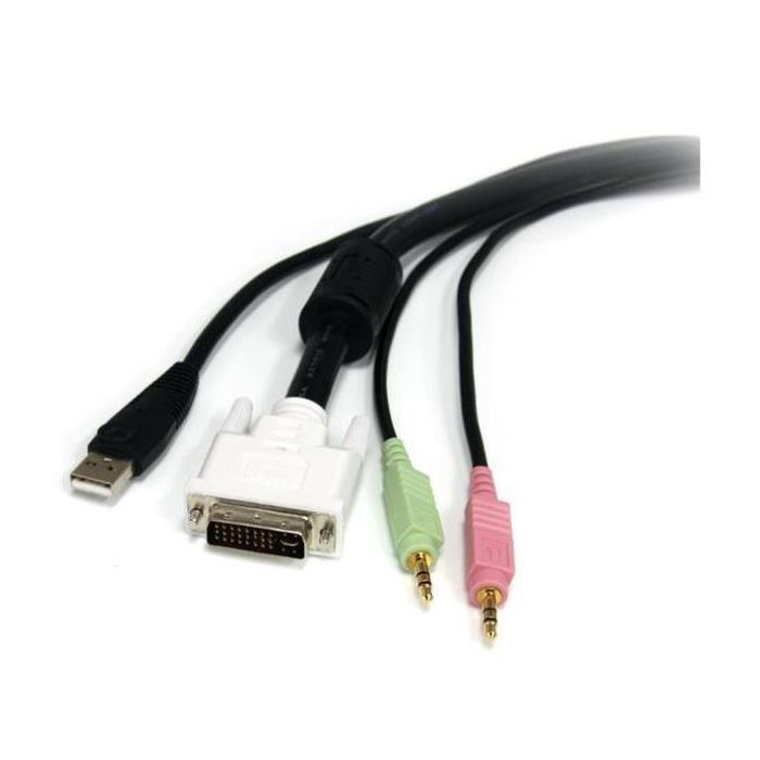 Startechcom Cable KVM 4 en 1 DVI y USB de 1.8m para Conexión de Ordenadores y Periféricos 1