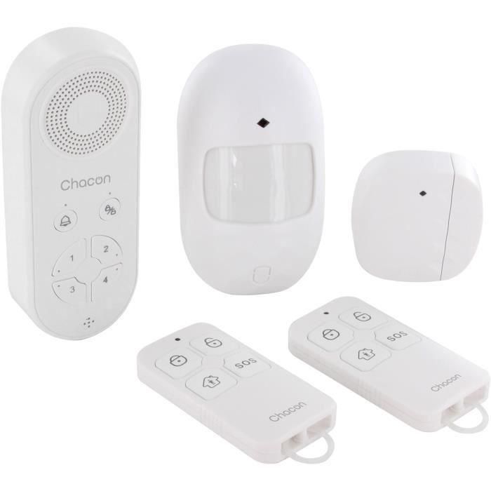 Chacon Kit de Alarma Inalámbrico con Alarma por Voz - Detección de Movimiento y Apertura de Puerta