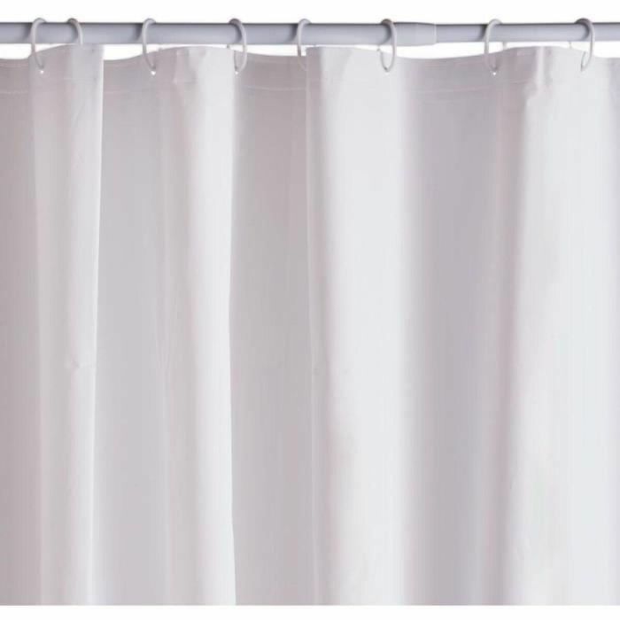 Today TOD3574641275570 Cortina de ducha Utility Waffle Blanca PEVA 180x200 cm con 12 ganchos