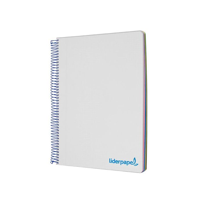 Cuaderno Espiral Liderpapel A4 Micro Wonder Tapa Plastico 120H 90 gr Cuadro 5 mm 5 Bandas 4 Taladros Color Gris 2