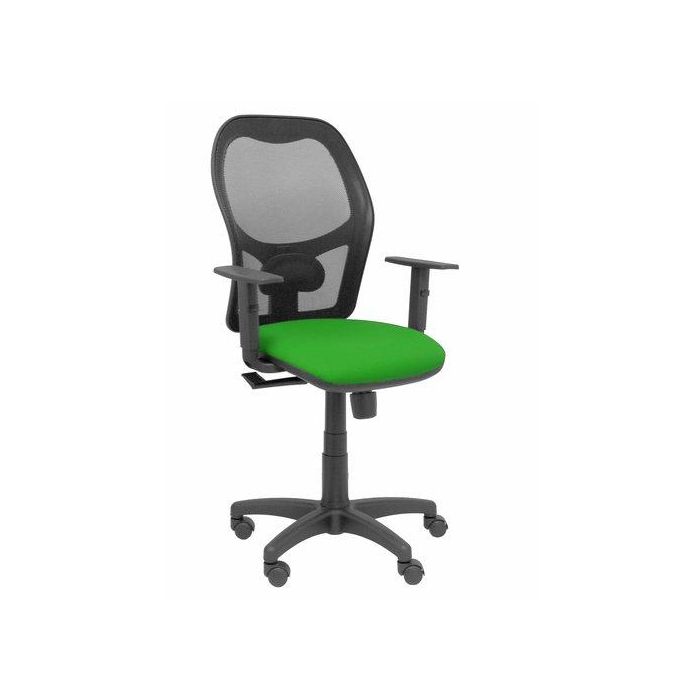 Silla Piqueras Y Crespo Alocen Brazos Regulables Mecanismo Sincro Refuerzo Lumbar Ruedas Nylon Respaldo Malla Negra Transpirable Y Asiento Tapizado Bali Verde