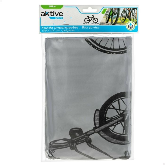 Funda protectora para bicicletas Aktive 195 x 100 x 5 cm Impermeable Gris 3 Funda protectora para bicicletas Aktive 195 x 100 x 5 cm Impermeable Gris 3