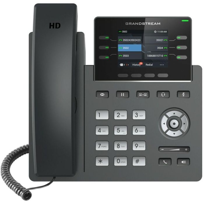 Grandstream Teléfono IP GRP-2613 para Empresas, 4 Líneas, Pantalla TFT de 2.4", Negro 1