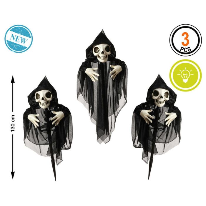 Decoración para Halloween Esqueleto 130 x 10 x 60 cm (3 Piezas) (3 Unidades) 1 Decoración para Halloween Esqueleto 130 x 10 x 60 cm (3 Piezas) (3 Unidades) 1