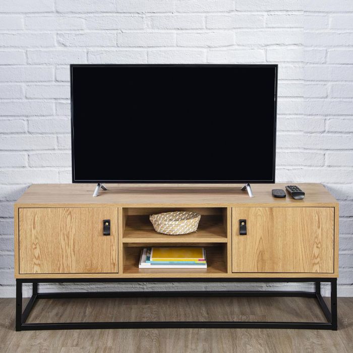 Home Deco Factory Mueble TV Colección Industriel en Madera y Metal con Puertas y Estanterías 117x39x48 cm 1 Home Deco Factory Mueble TV Colección Industriel en Madera y Metal con Puertas y Estanterías 117x39x48 cm 1