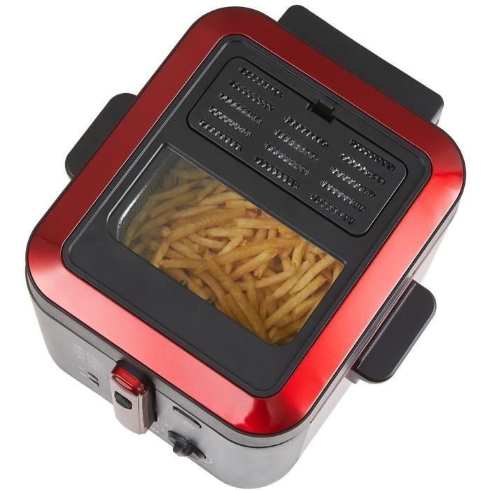 Brandt FRI25R Freidora eléctrica Depósito fijo, 2,5 L aceite, para 1kg patatas fritas, Ventana de control, Rojo/Negro 1 Brandt FRI25R Freidora eléctrica Depósito fijo, 2,5 L aceite, para 1kg patatas fritas, Ventana de control, Rojo/Negro 1
