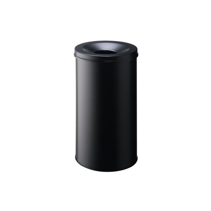 Durable 3307-01 Papelera redonda Safe de acero de 60 litros en color negro con tapa de aluminio y sistema antivacío 0 Durable 3307-01 Papelera redonda Safe de acero de 60 litros en color negro con tapa de aluminio y sistema antivacío 0