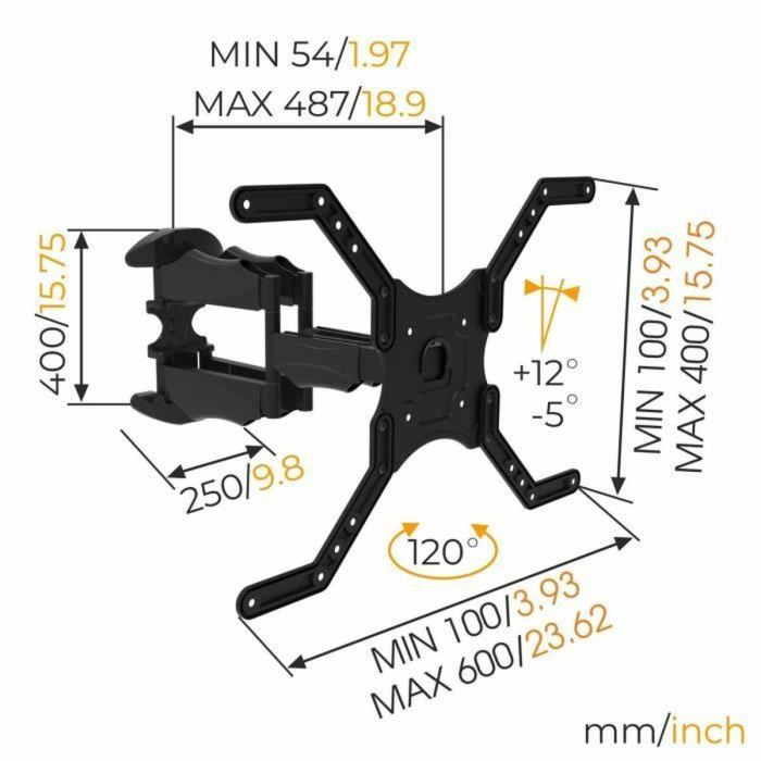 NANOOK Soporte de pared giratorio para televisores de 40 a 65 pulgadas - Inclinable - Soporte de pared para televisores LCD, LED, QLED y OLED 1