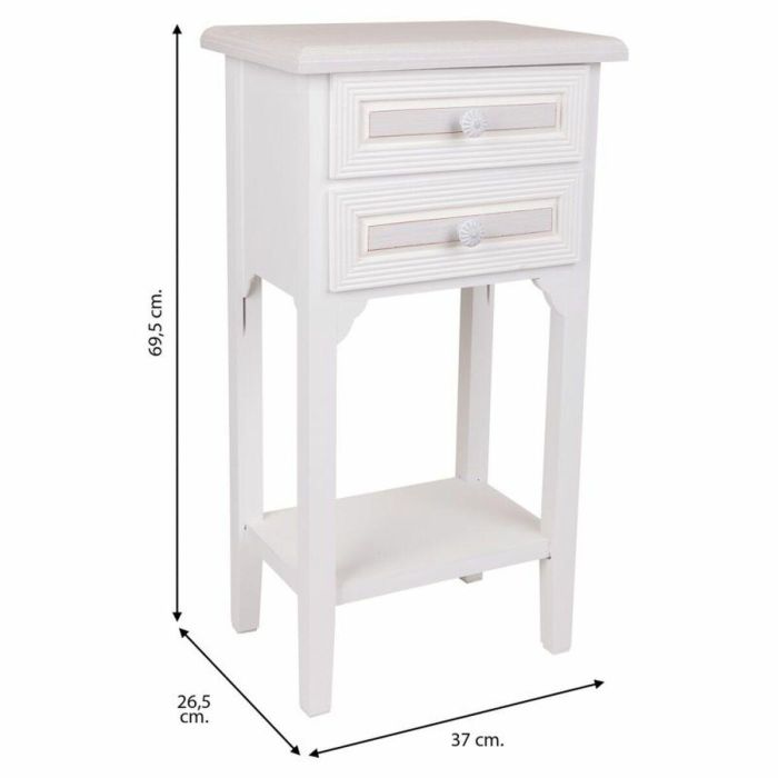 Mesita de Noche Alexandra House Living Blanco 26 x 69 x 37 cm 4