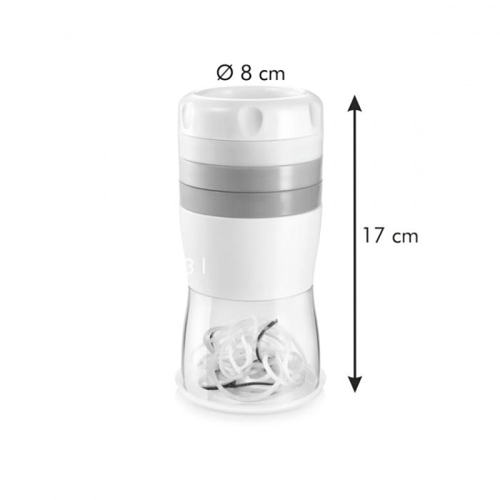 Tescoma Cortador Espiral Handy, 3 Cuchillas Acero Inoxidable, Mango Protector, Ø8 x 17 cm, Apto para Lavavajillas 4 Tescoma Cortador Espiral Handy, 3 Cuchillas Acero Inoxidable, Mango Protector, Ø8 x 17 cm, Apto para Lavavajillas 4