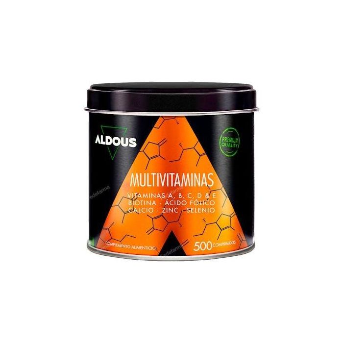 ALDOUS BIO Multivitaminas con Vitaminas C, D, E, A, Vitaminas B y Biotina - 500 Comprimidos