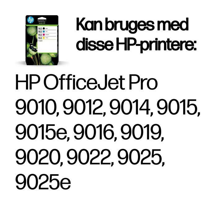 HP Tinta Negra, Cian, Magenta, Amarilla Officejet Pro 9000 Series - Nº 963 *Pack De 4* 9