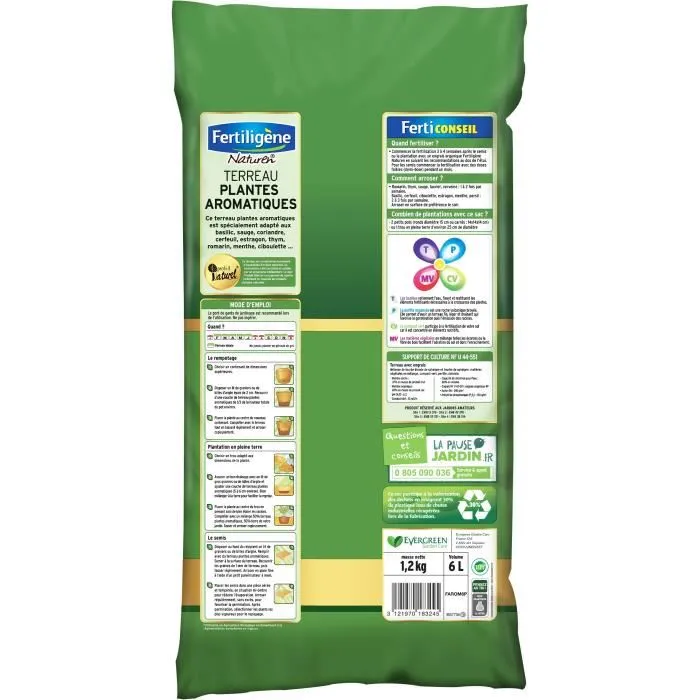 Fertiligene Abono para Plantas Aromáticas 6L - Mezcla Lista para Usar, Producto Natural, Utilizable en Agricultura Ecológica 1