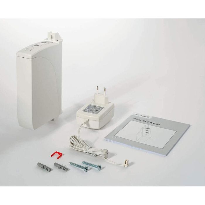 Schellenberg Recogedor eléctrico rollo power 35 22637 - Enrollador de correa manual, temporizador programable, detección de obstáculos, fácil montaje 2