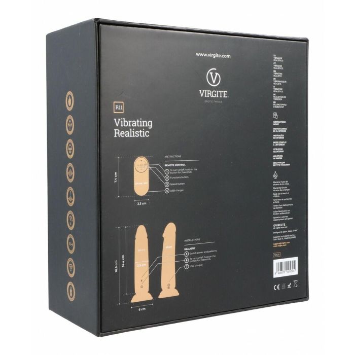 Consolador Realista Virgite R11 Negro 14,4 cm 1 Consolador Realista Virgite R11 Negro 14,4 cm 1