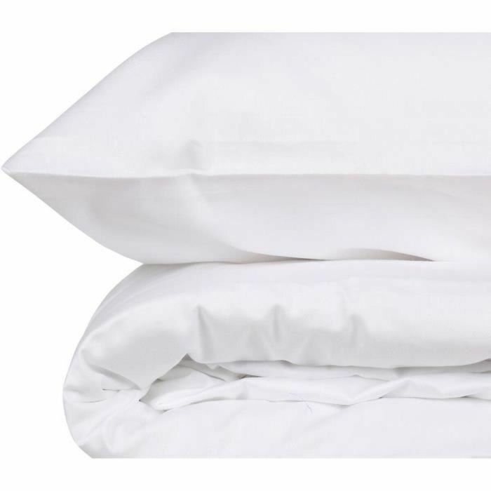 MEN8681875218046 Juego de Cama 100% Algodón Satén Blanco - Funda Nórdica 220x240 cm y 2 Fundas de Almohada 60x60 cm 2 MEN8681875218046 Juego de Cama 100% Algodón Satén Blanco - Funda Nórdica 220x240 cm y 2 Fundas de Almohada 60x60 cm 2