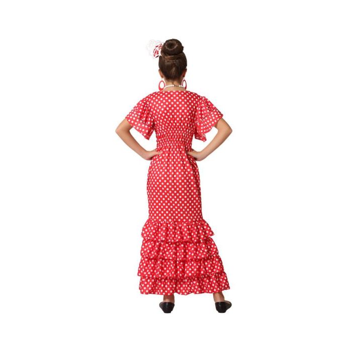 Disfraz Flamenca Rojo Niña Infantil Lunares Colores 10-12 Años
