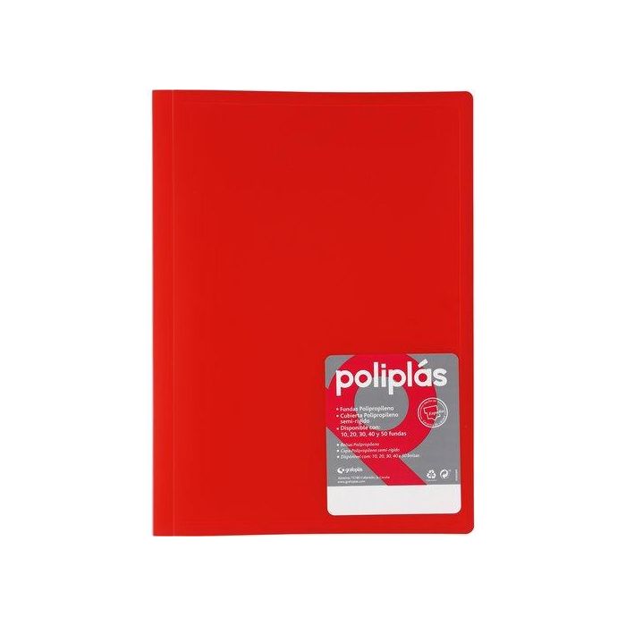 Carpeta Fundas (Tarifario) Grafoplas Pp Flexible Poliplas Trans. Fº 50 F. Rojo Carpeta Fundas (Tarifario) Grafoplas Pp Flexible Poliplas Trans. Fº 50 F. Rojo