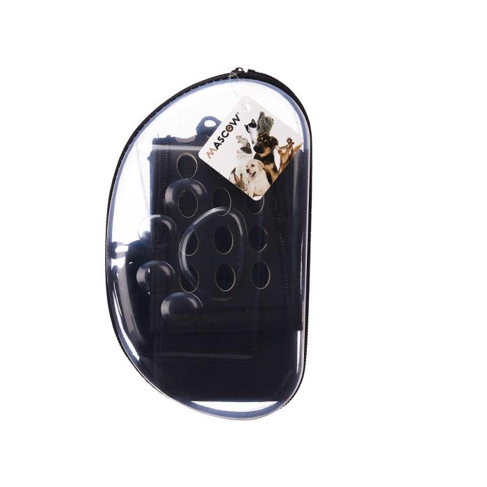 Transportin Transparente Negro Pequeño Mascow 37X22CM (6 Unidades) 2 Transportin Transparente Negro Pequeño Mascow 37X22CM (6 Unidades) 2
