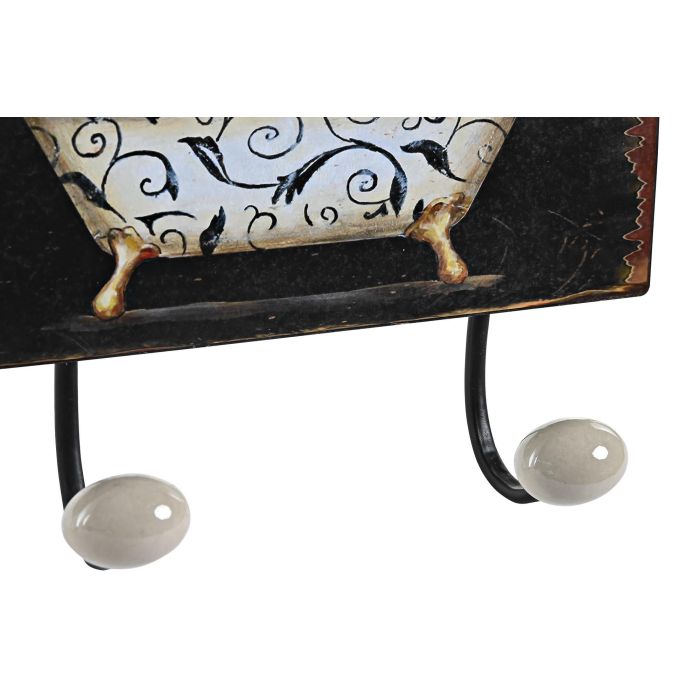 DKD Home Decor Perchero de Pared Tradicional de Metal Negro y Blanco con 3 Colgadores, 37 cm Ancho, Pack de 4 Unidades para Baño 2 DKD Home Decor Perchero de Pared Tradicional de Metal Negro y Blanco con 3 Colgadores, 37 cm Ancho, Pack de 4 Unidades para Baño 2