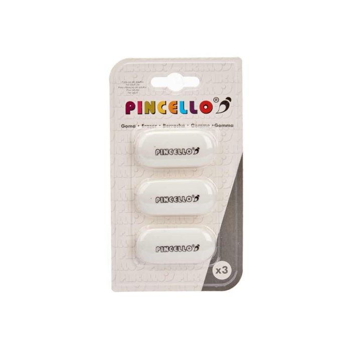 Set 3 Gomas Borrar Ovaladas Blancas Pincello 9X16CM (36 Unidades) 2 Set 3 Gomas Borrar Ovaladas Blancas Pincello 9X16CM (36 Unidades) 2
