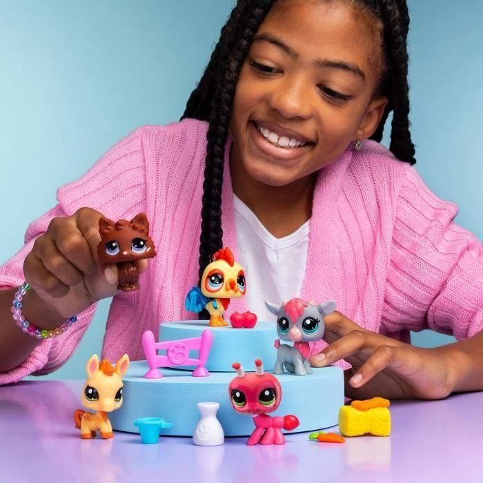 Bandai BF00510 Littlest Pet Shop Set de Coleccionista Tema Granja con 5 Animales y Accesorios - Generación 7 4