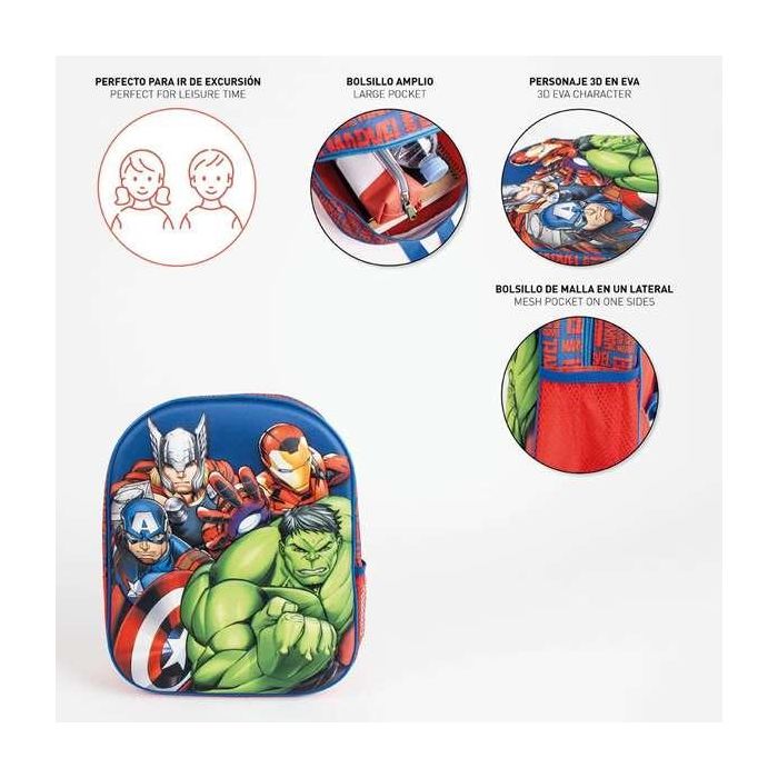 Mochila infantil 3D avengers 8.0 x 31.0 x 27.0 cm 3