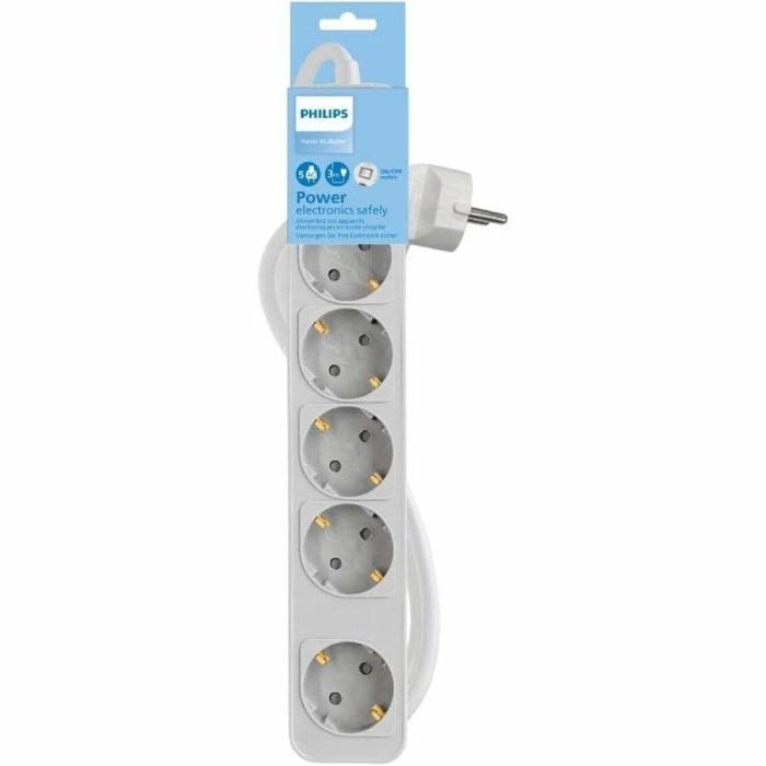 Regleta Enchufes 5 Tomas con Interruptor Philips CHP2154W/10 1 Regleta Enchufes 5 Tomas con Interruptor Philips CHP2154W/10 1