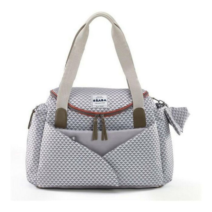 Beaba Bolsa Maternal Sydney II Play Print Gris y Coral - Incluye Cambiador, Bolsillo Térmico y Fijación a Carriola/Trolley Beaba Bolsa Maternal Sydney II Play Print Gris y Coral - Incluye Cambiador, Bolsillo Térmico y Fijación a Carriola/Trolley