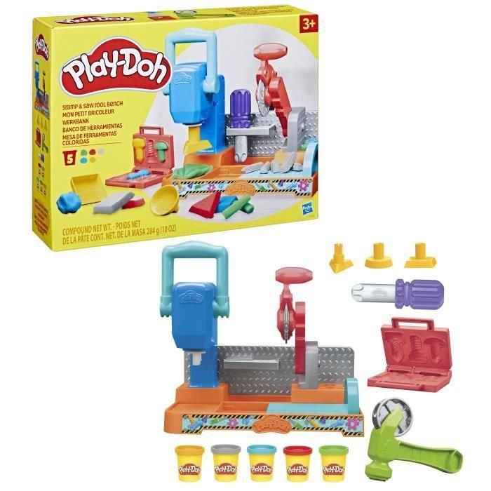 Play-Doh Banco De Herramientas F9141 Hasbro Con Martillo, Destornillador y Molde Para Niños +3 Años