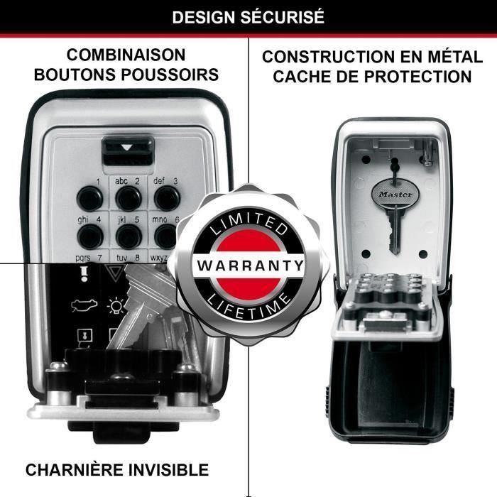 Masterlock 5423eurd Caja de Teclas Mural con Botones para Compartir Llaves de Forma Segura 2