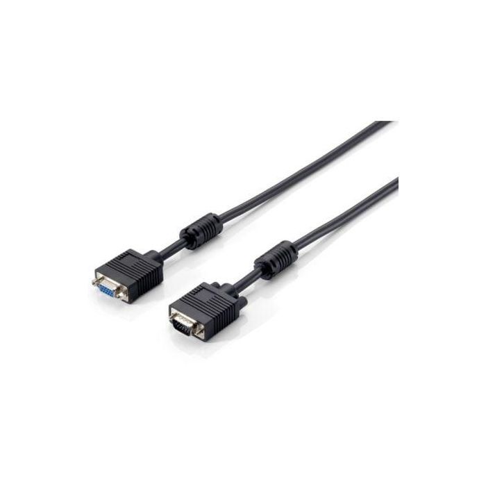 EQUIP Cable de extensión VGA HD15 Macho/Hembra 3m 1920x1080/60Hz Negro para PC/Monitor